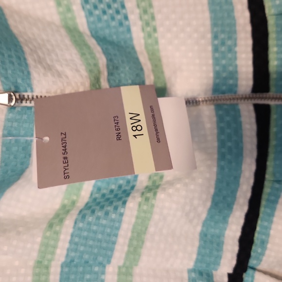 Danny And Nicole Chevron Striped Sleeveless Dress SZ 18W NWT POCKETS! - Picture 7 of 10